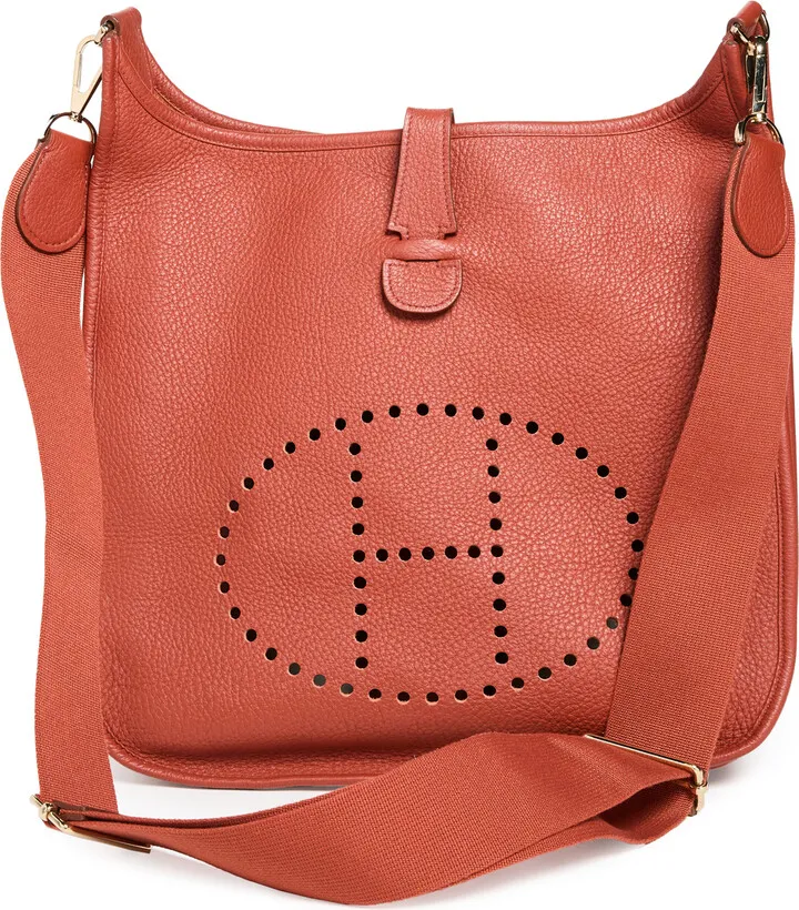What Goes Around Comes Around Hermes Red Clemence Evelyne III Gm Bag