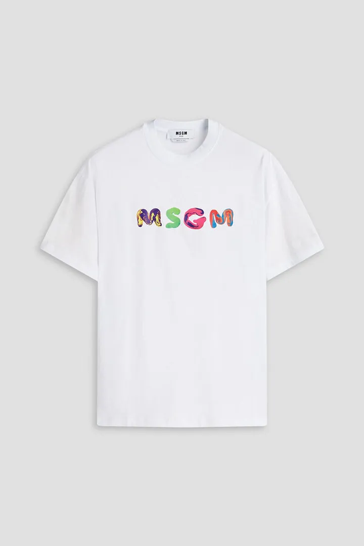 Printed cotton-jersey T-shirt
