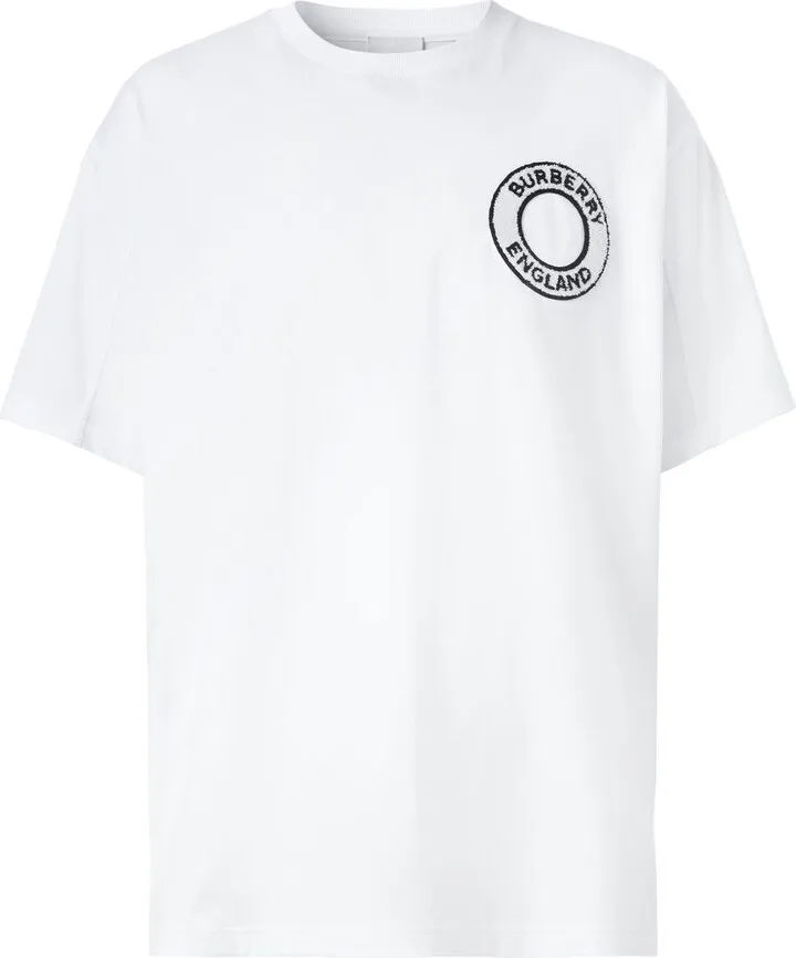 White Logo Graphic Cotton T-Shirt