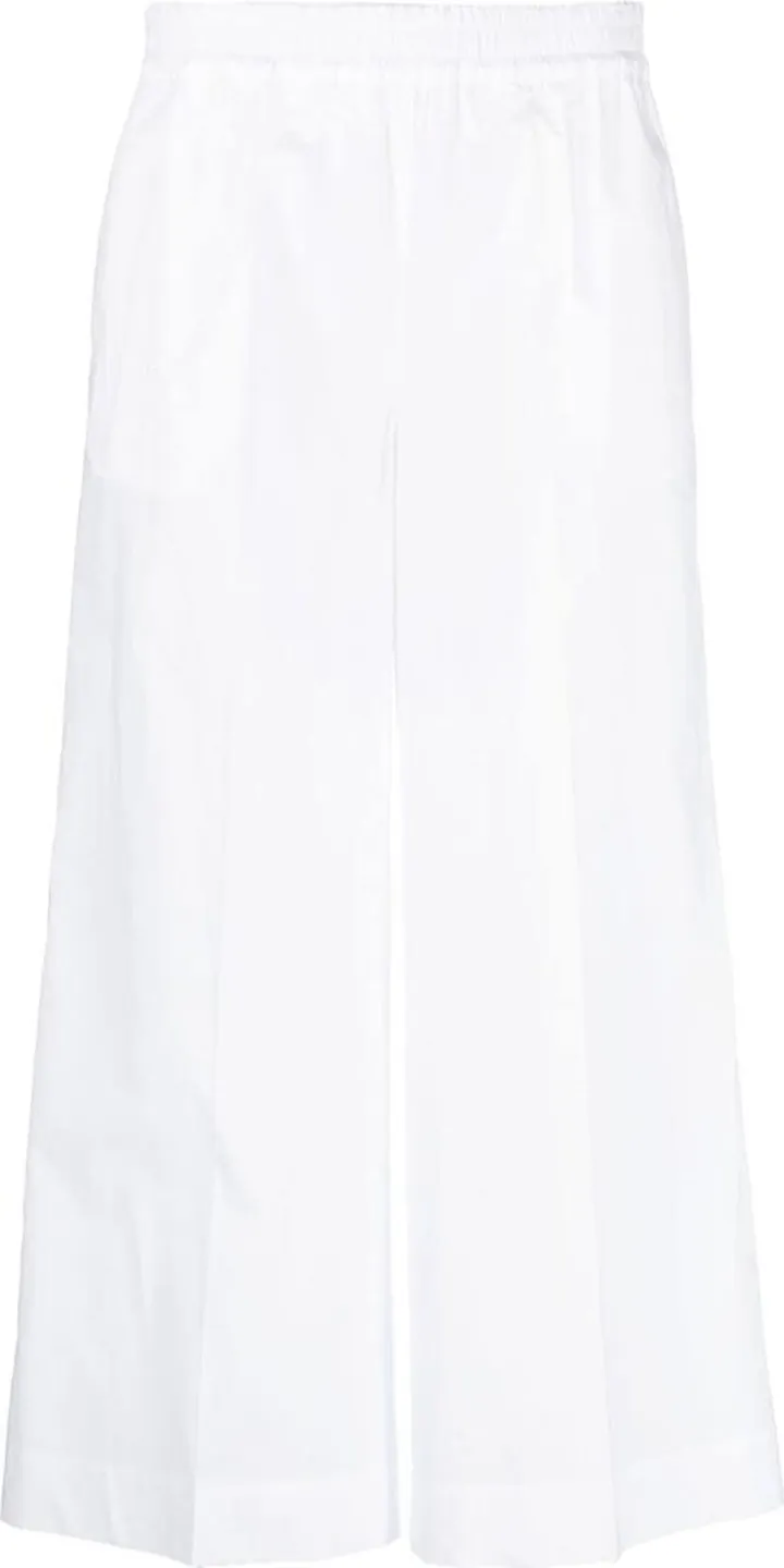 Wide-Leg Cotton Cropped Trousers