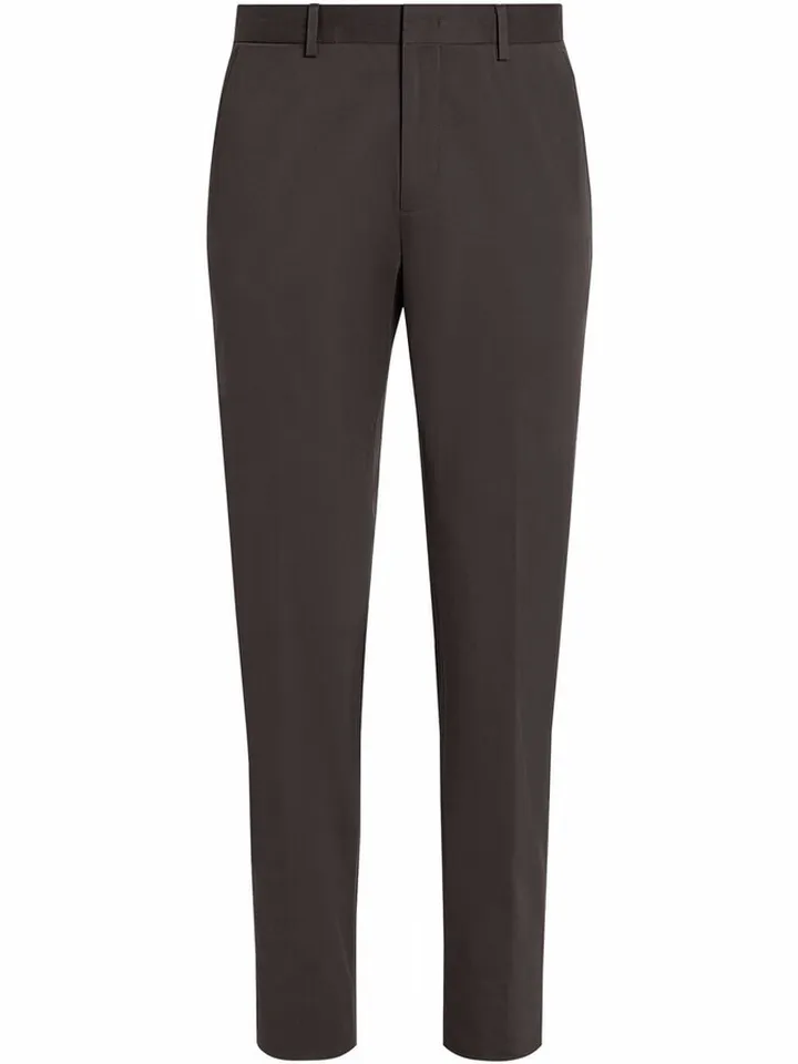 Slim-Cut Cotton Trousers
