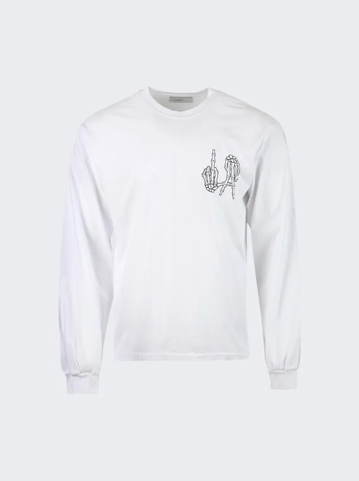 LA Bones Long-Sleeve Shop Tee White