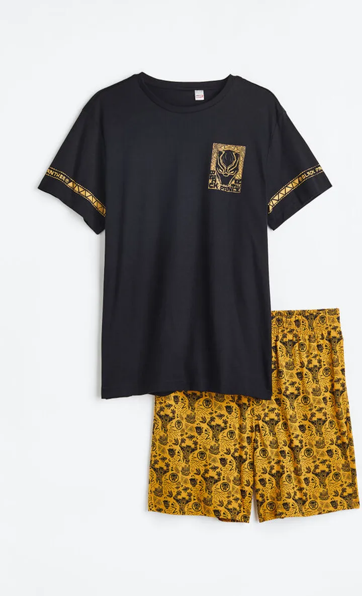 Regular Fit Pajama T-shirt and Shorts