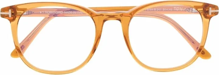 Polished-Effect Square-Frame Glasses