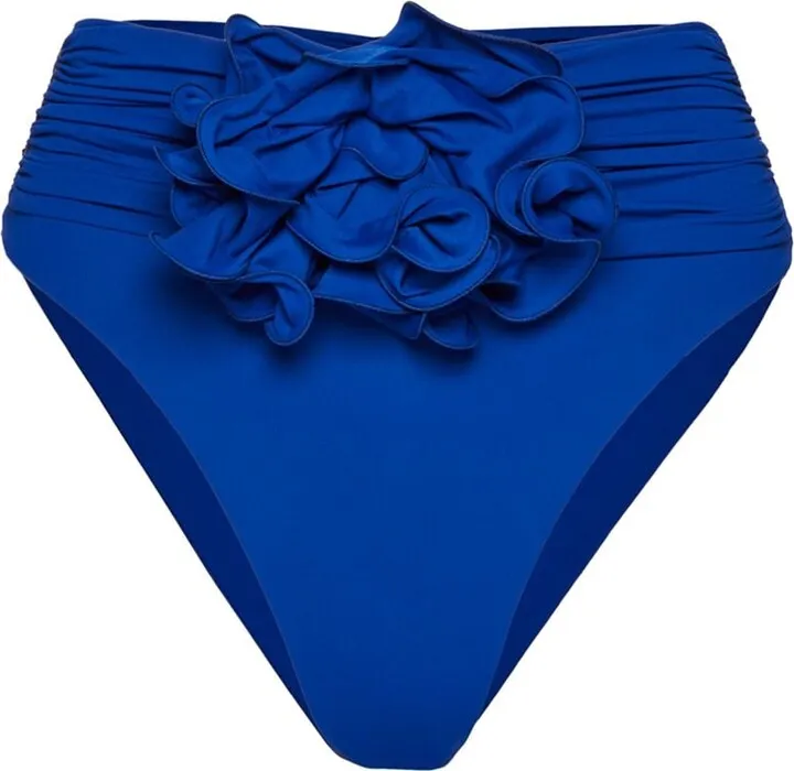 High-rise flower appliqué bikini bottoms