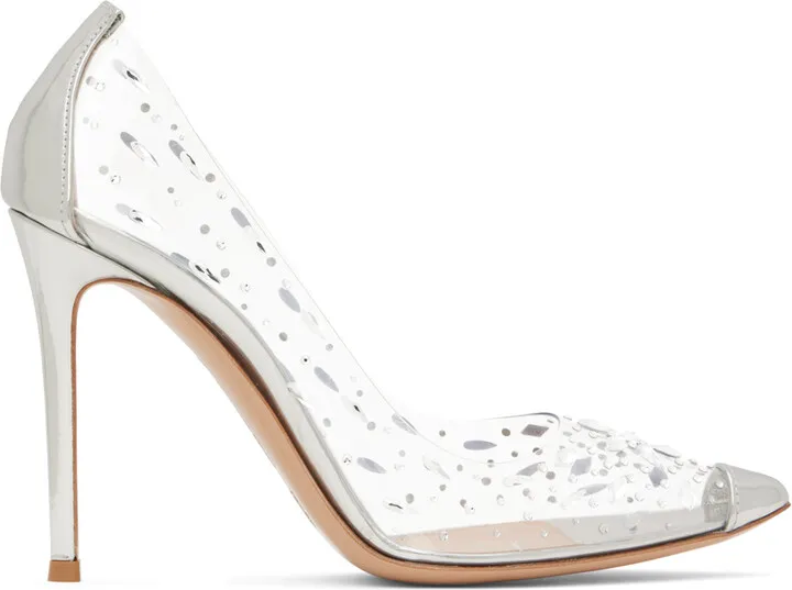 Gianvito Rossi Silver Halley Heels