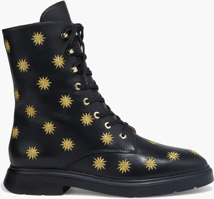 Mckenzee embroidered leather combat boots