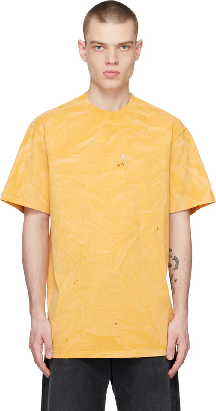424 Yellow Distressed T-Shirt