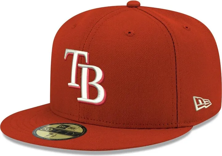 Men's Red Tampa Bay Rays Logo White 59FIFTY Fitted Hat