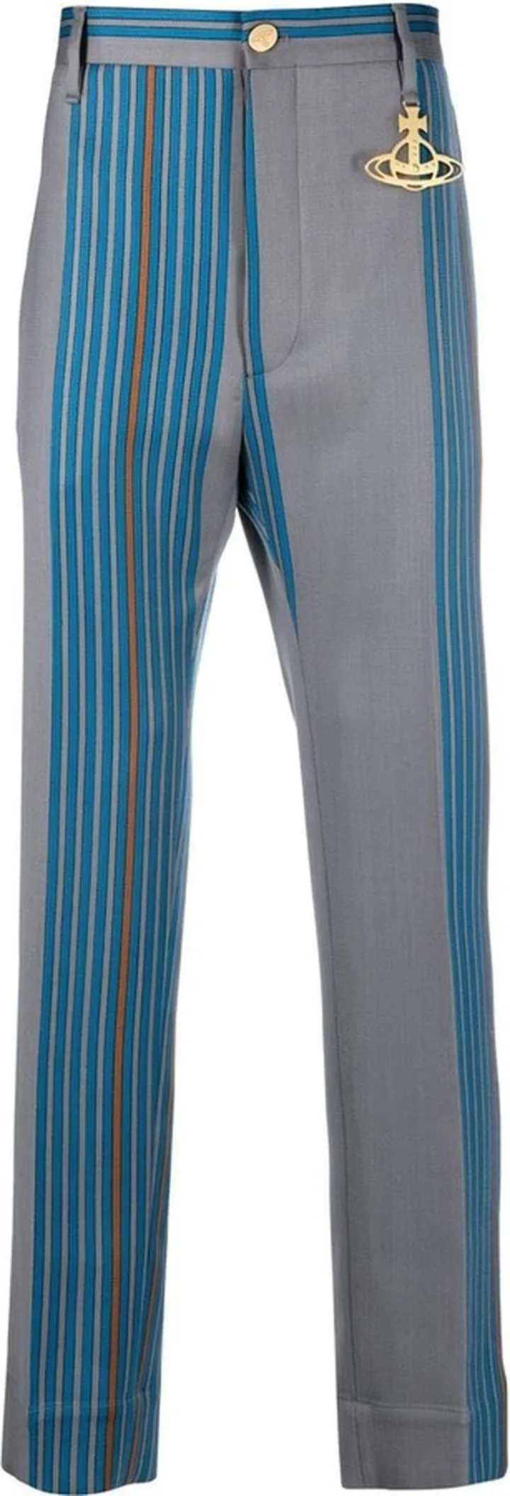 Striped Straight-Leg Trousers
