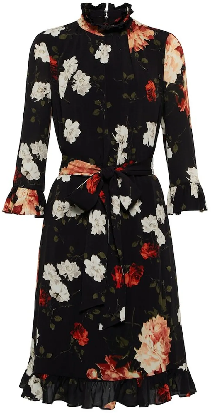 Bell floral crepe dress