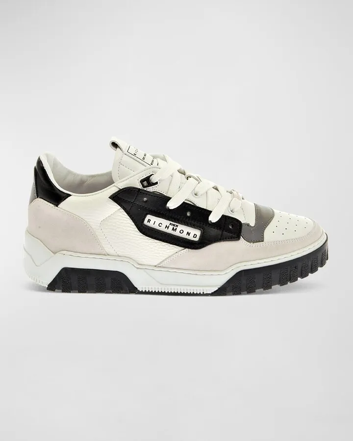Men's Leather-Suede Low-Top Sneakers