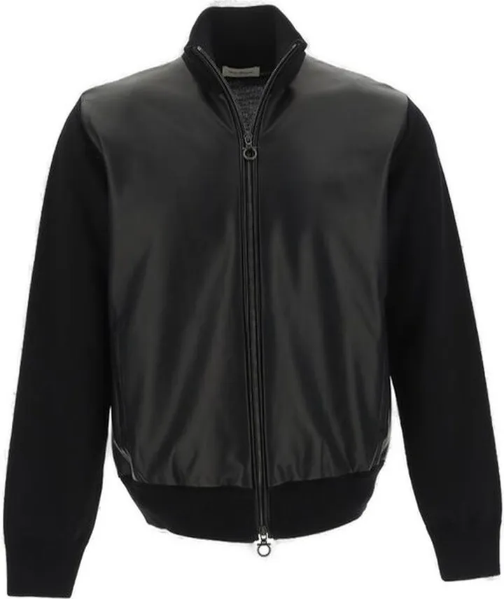 Salvatore Ferragamo Panelled Zipped Bomber Jacket