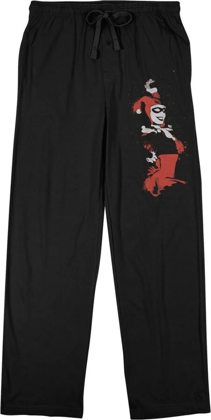 Harley Quinn Villain Pose Men’s Black Sleep Pajama Pants