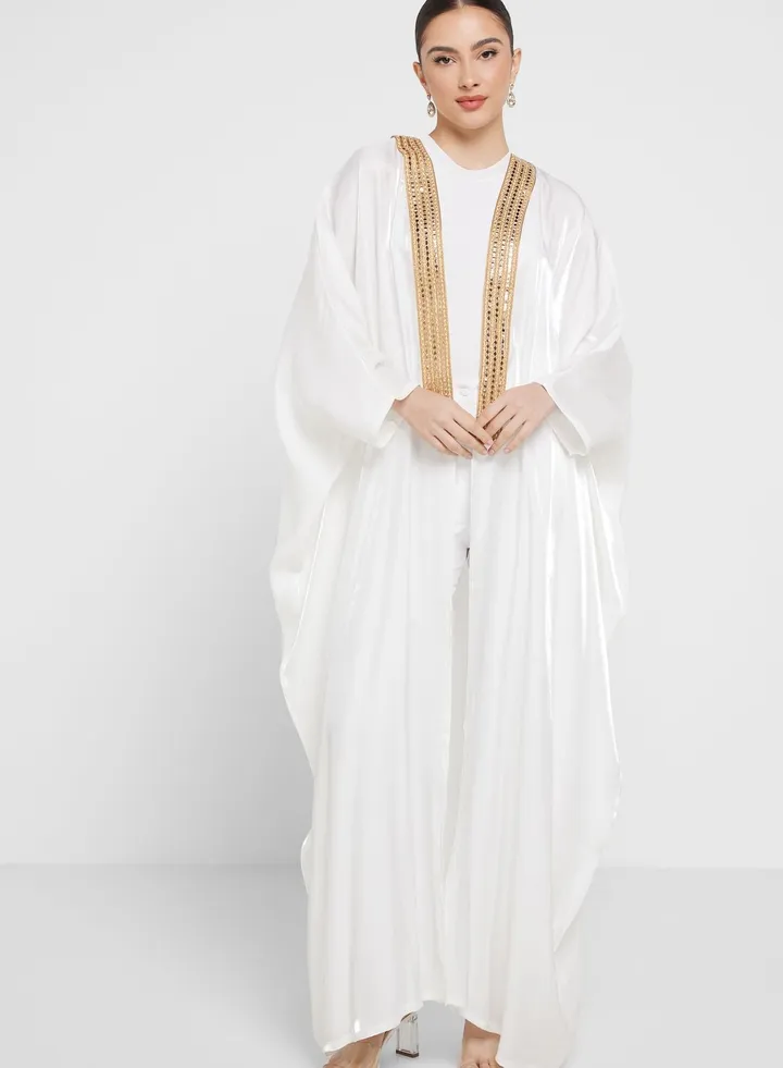 Embellished Trim Abaya