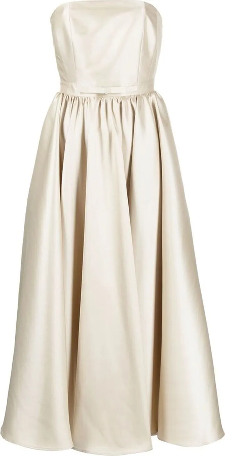 Loop-Detail Pleated Dress