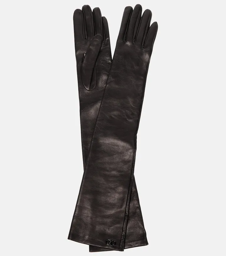Long leather gloves