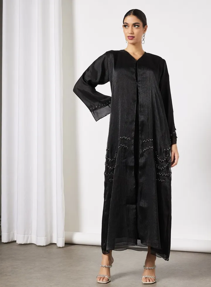 Abaya With Hand Sewn Embellishments