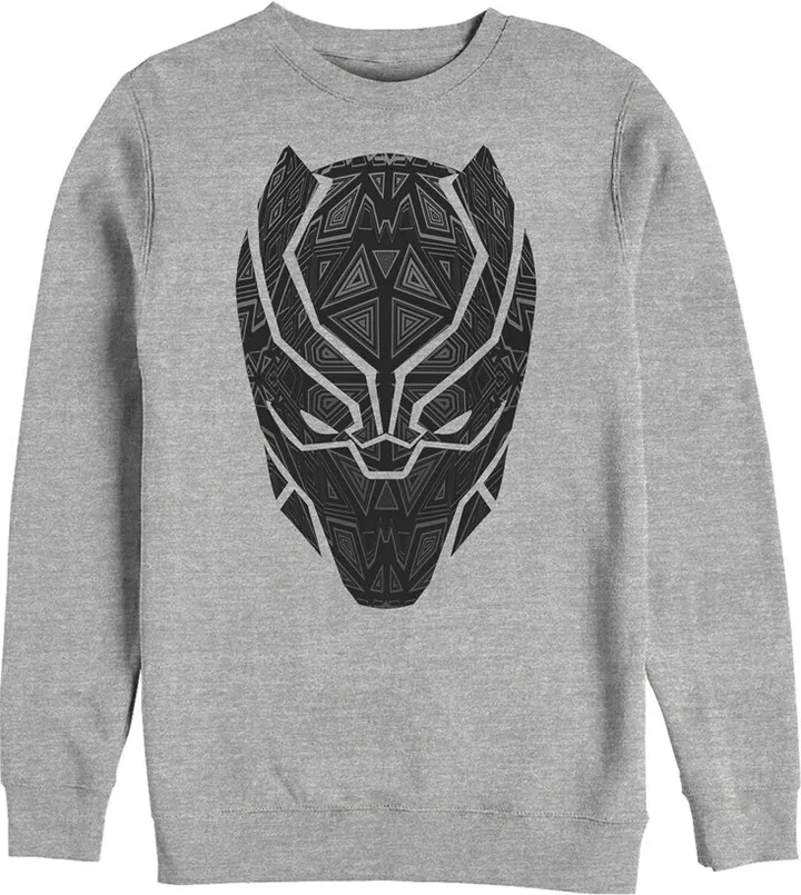 Men's Marvel Black Panther Ornate Mask Sweatshirt - Athletic Heather - 2X Large