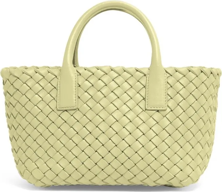 Bottega Veneta Mini Leather Intreccio Cabat Tote Bag