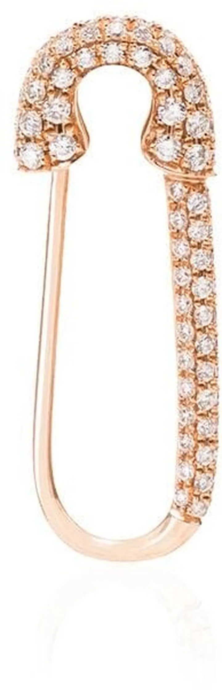 18kt Rose Gold Safety Pin Diamond Earring