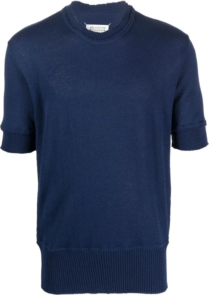 ripped-edge knitted T-shirt