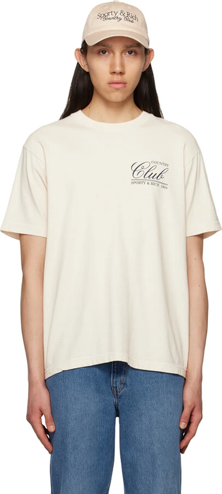Sporty & Rich Beige 'Country Club' T-Shirt