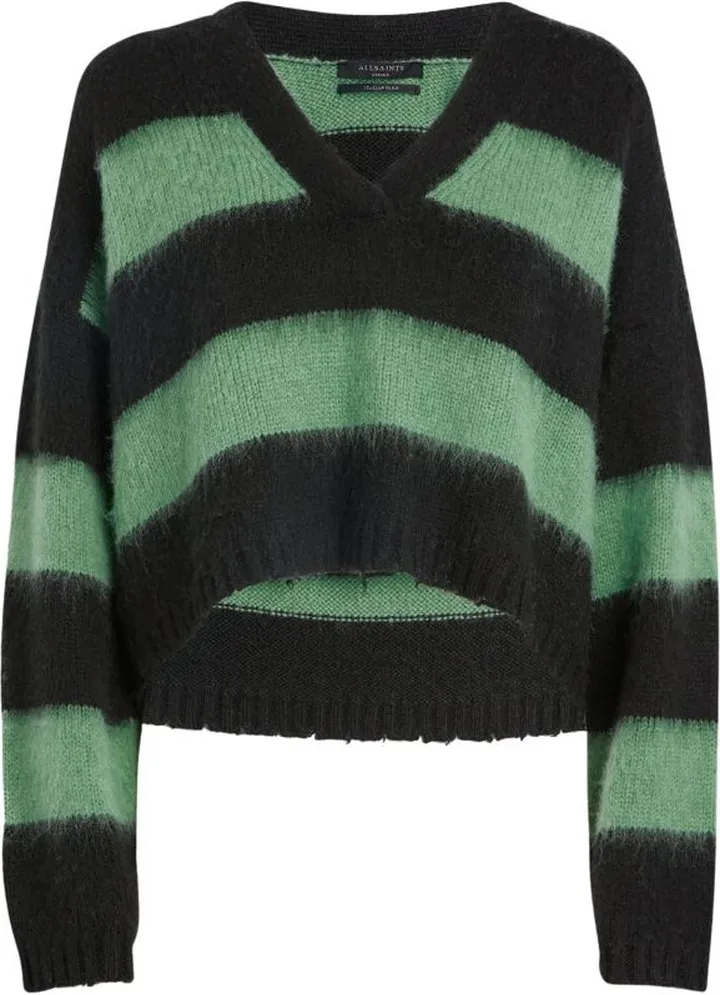 Allsaints Striped V-Neck Lou Sweater