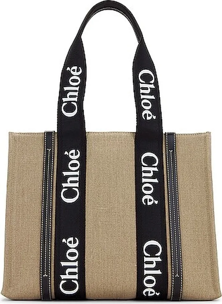 Chloe Medium Woody Tote Bag in Taupe