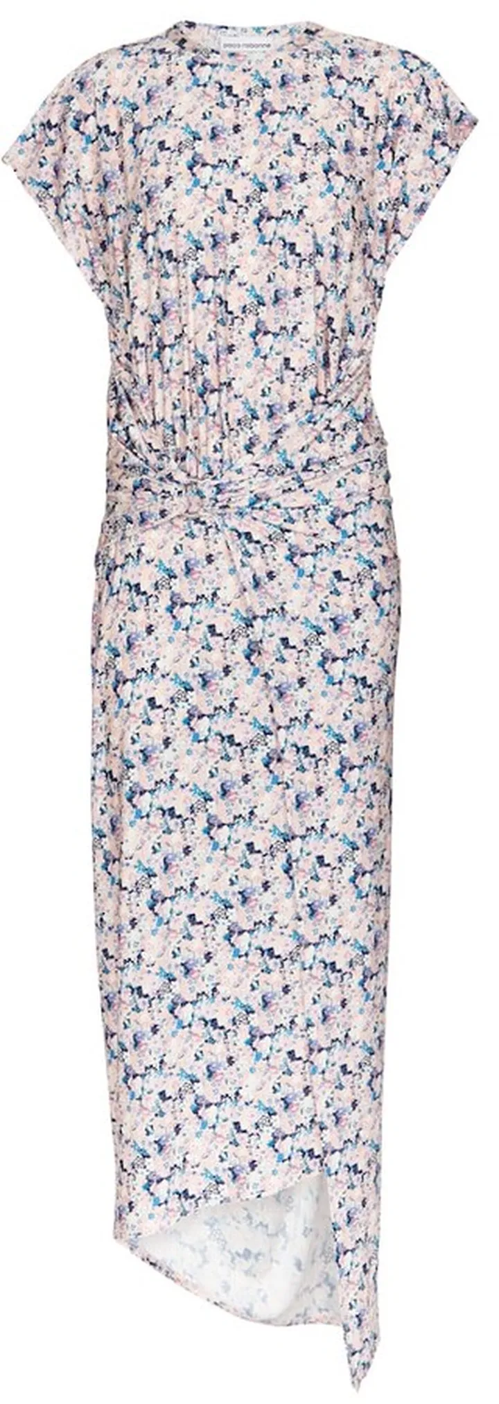 Asymmetric floral midi dress