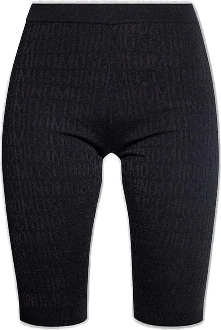 Moschino Monogram Embroidered Knitted Bike Shorts