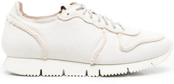 Raw-Cut Edge Low-Top Sneakers