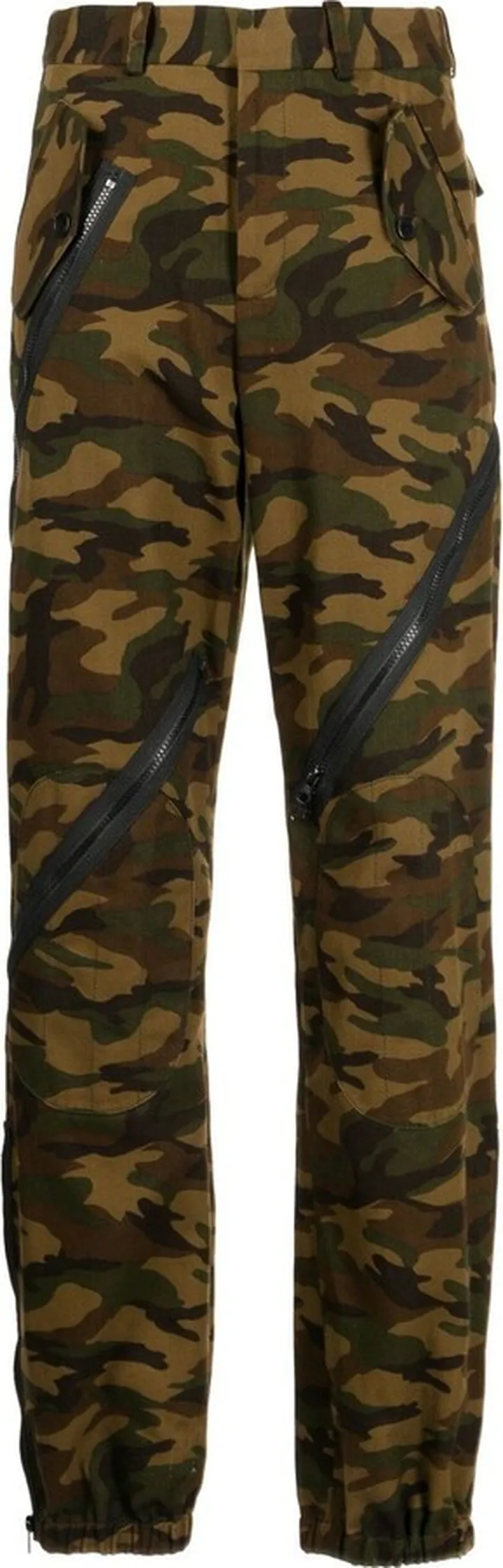 Camouflage Zip-Detail Trousers