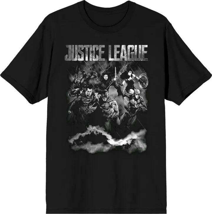 Justice League Mve Super Humans Super Heroes Men’s Black T-Shirt-Large