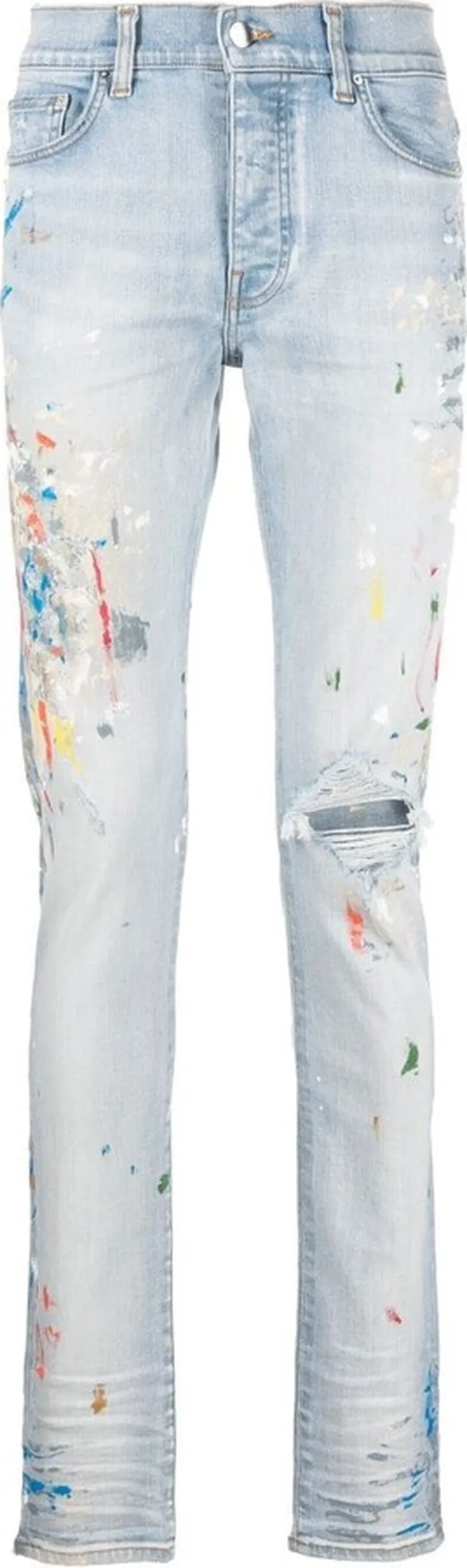 Paint-Splatter Skinny Jeans