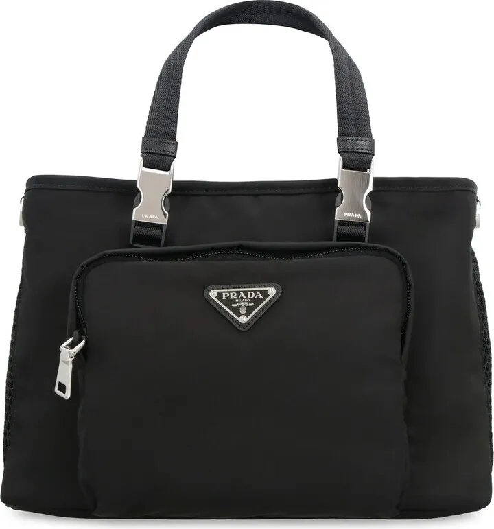 Prada Logo Plaque Box Shoulder Bag