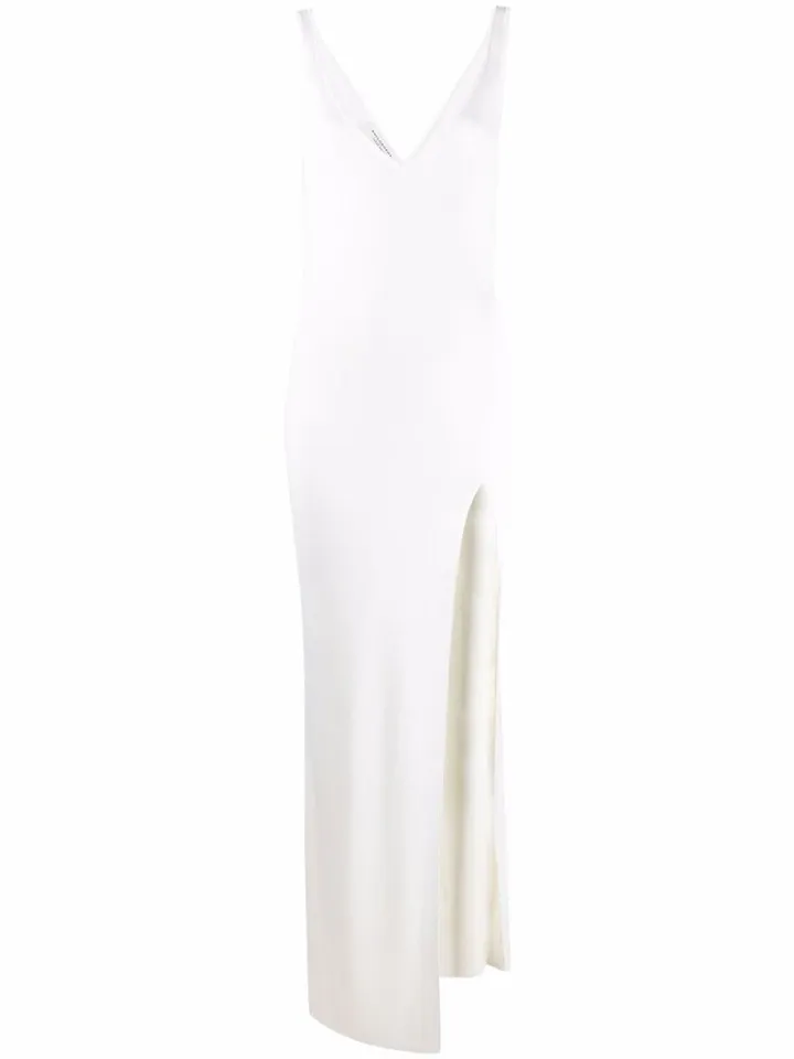 Slit-Detail Full-Length Dress