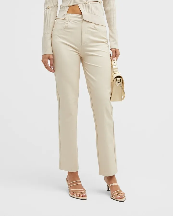 Stella Straight Vegan Leather Pants