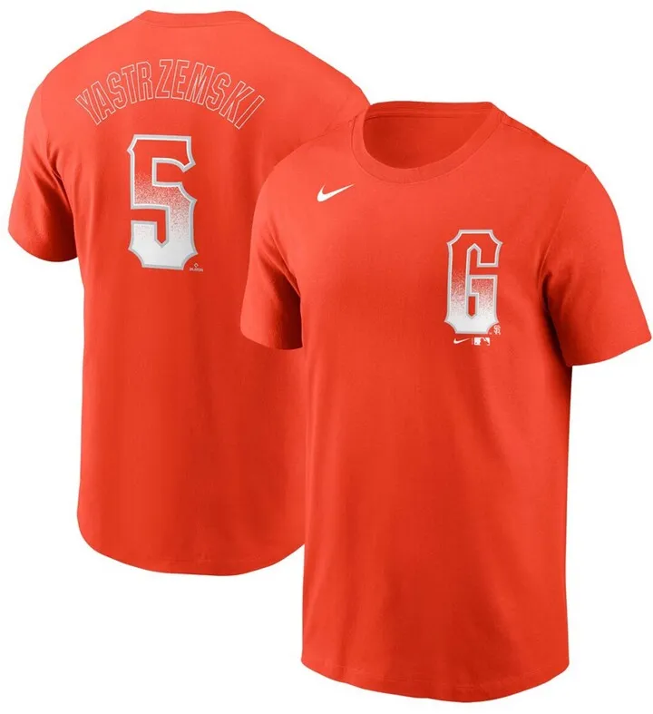 Men's Mike Yastrzemski Orange San Francisco Giants 2021 City Connect Name Number T-shirt