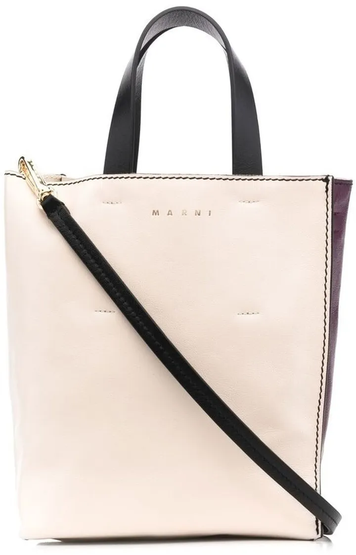 Two-Tone Leather Tote Bag