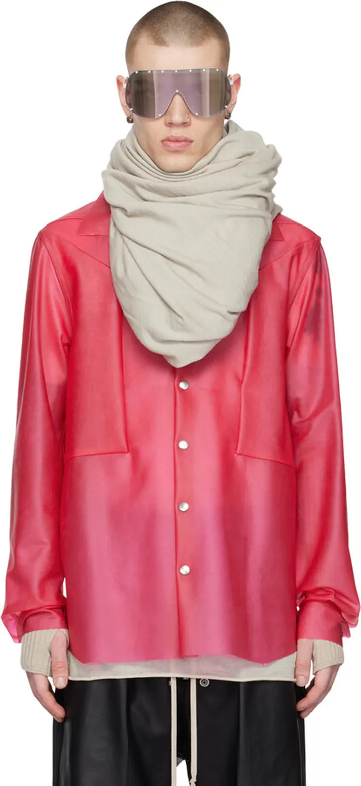 Rick Owens Pink Fogpocket Leather Jacket