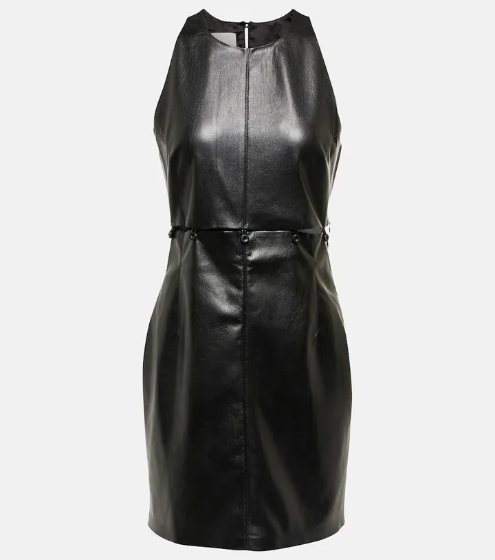 Layan faux leather minidress