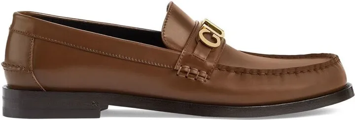 Logo-Plaque Leather Loafers
