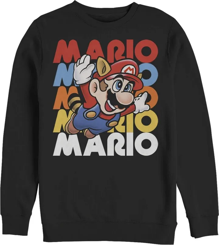 Men's Nintendo Flying Raccoon Mario Sweatshirt - Black - Large