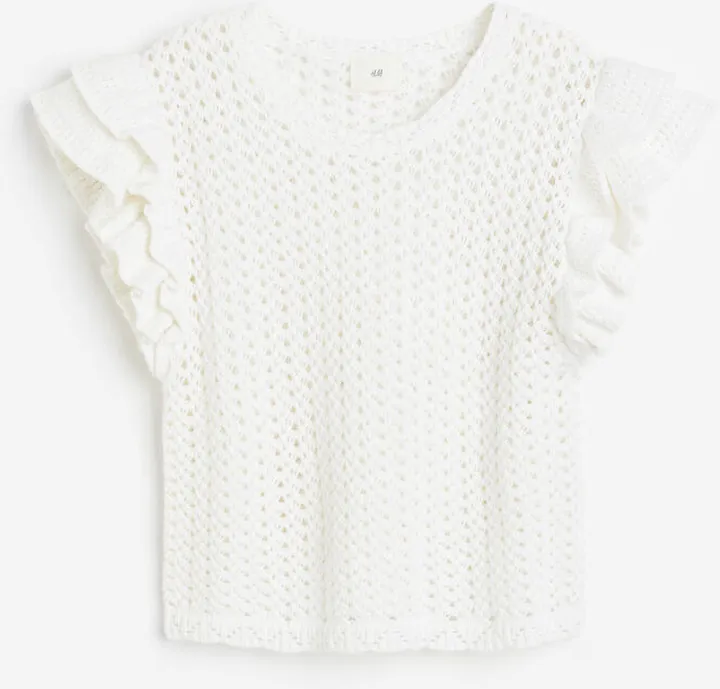 Pointelle-knit Top
