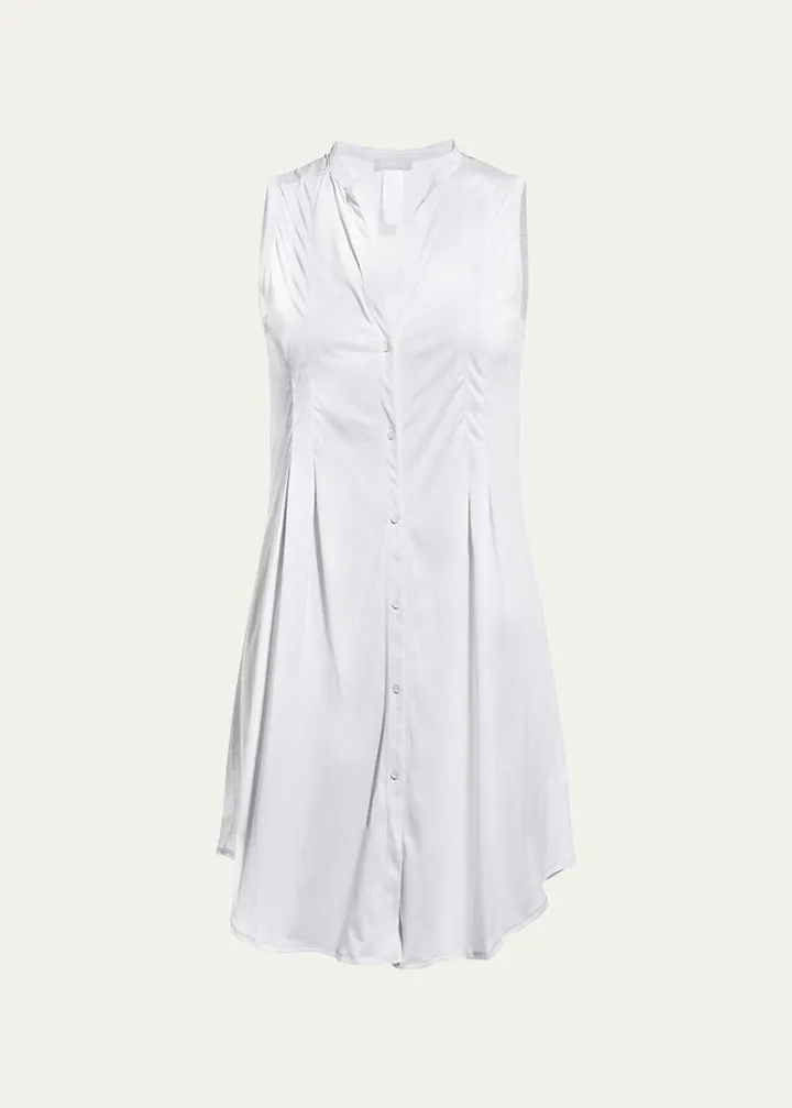 Cotton Deluxe Sleeveless Shirtwaist Nightgown
