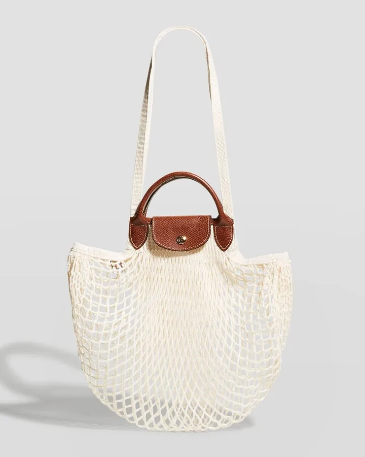 Filet Cotton Net Shoulder Tote Bag