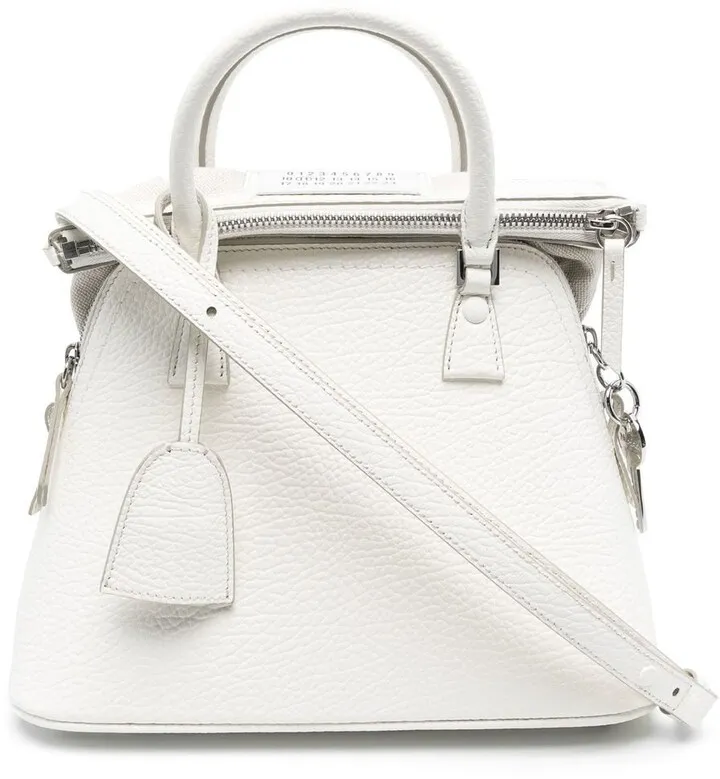 Numbers-Patch Leather Tote Bag