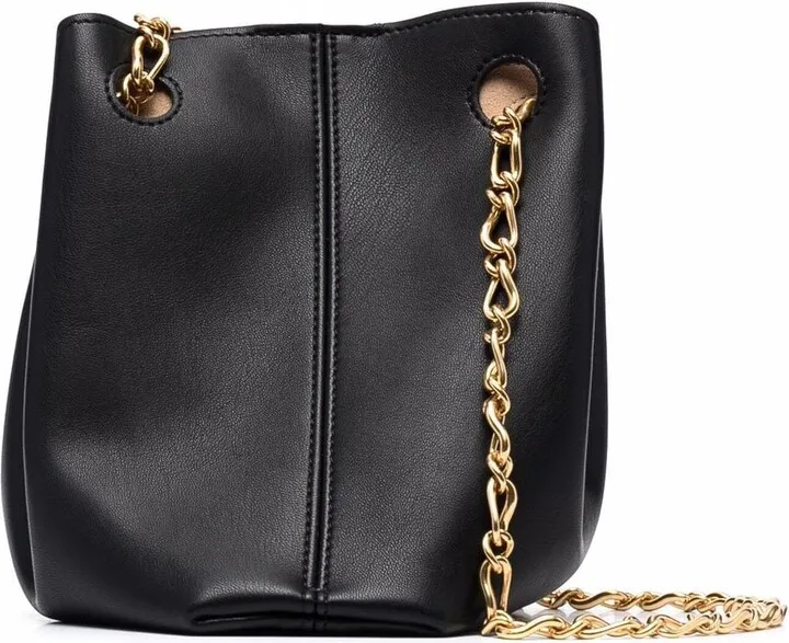 Vegan-Leather Chain-Strap Tote Bag
