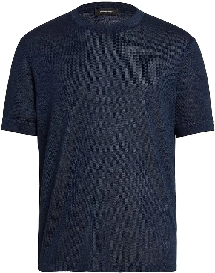 crew-neck silk T-shirt